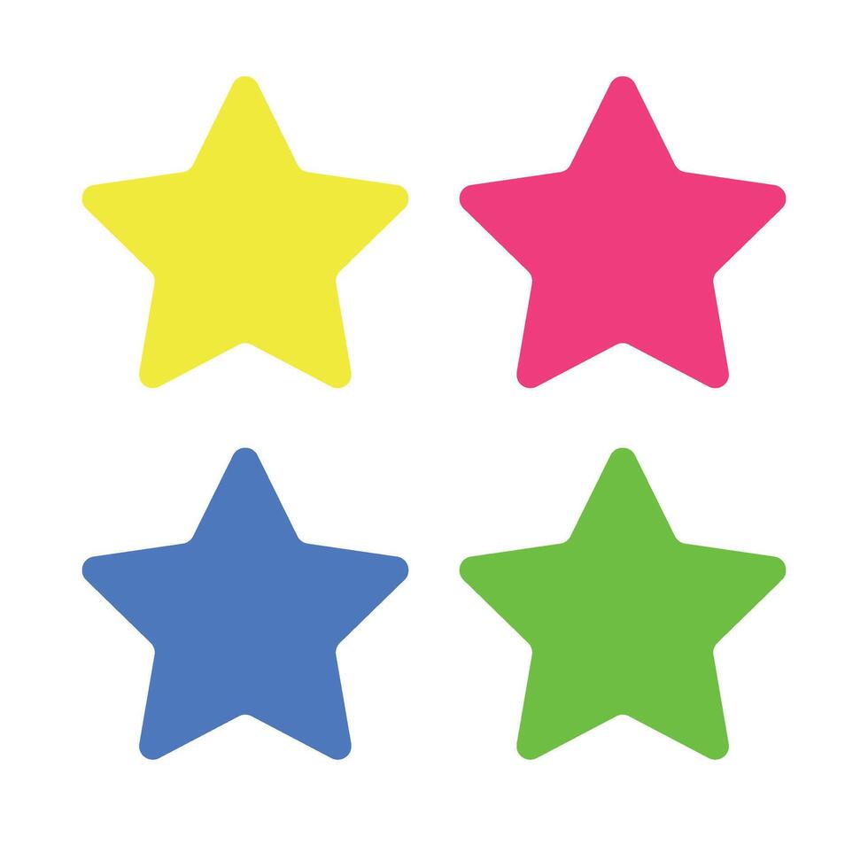 Basic stars flat design collection set. vector