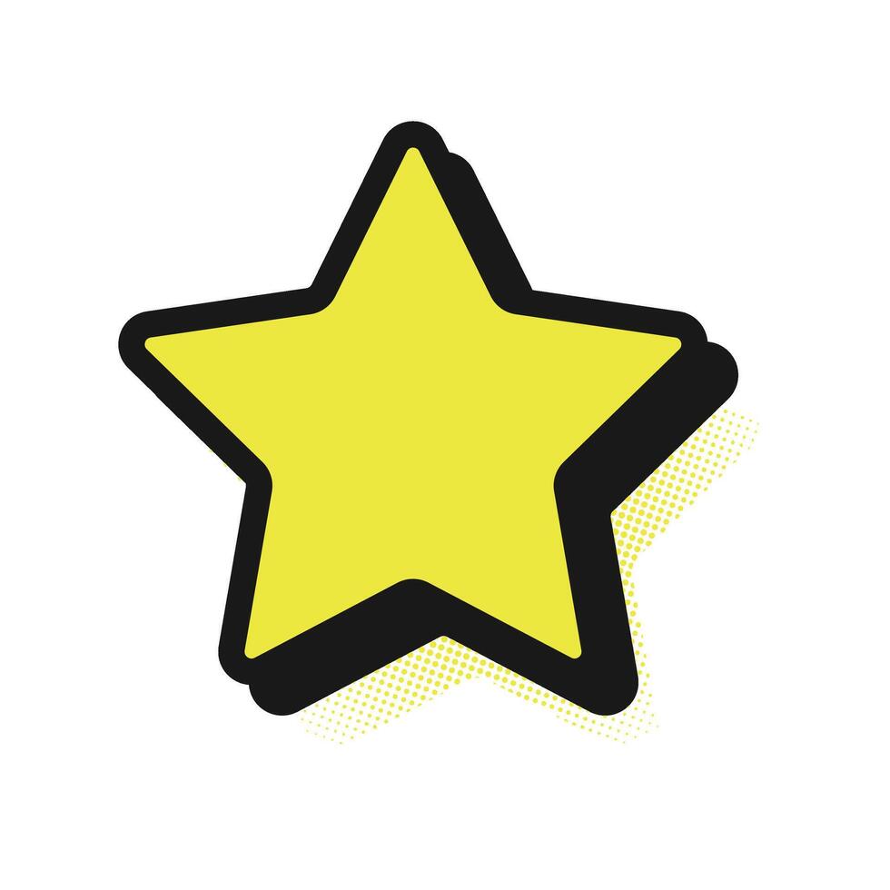 Retro halftone star icon. illustration vector