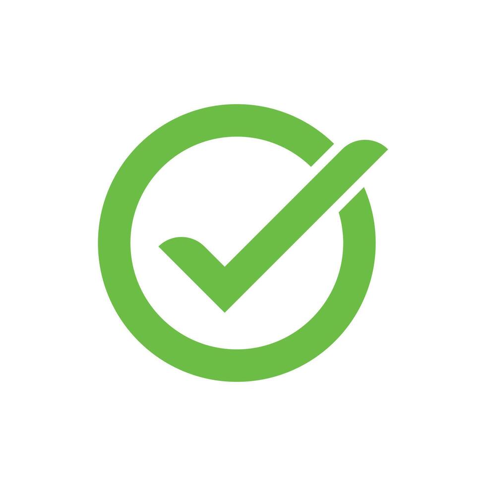 Green check mark icon symbol. vector