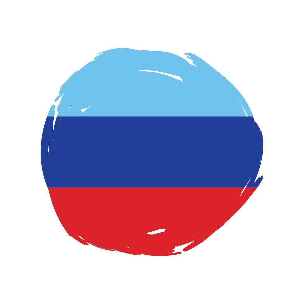 Flag of Luhansk Republic with brush stroke design isolated on white. vector