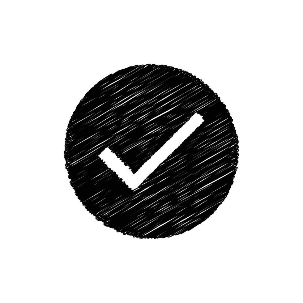 Verification check scribble hand drawn design. illustration vector