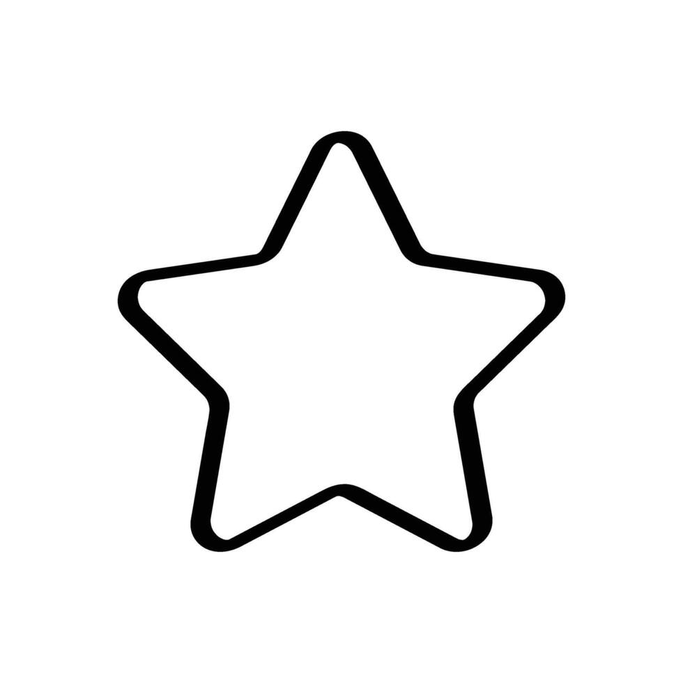 Hand drawn black outline star. illustration vector