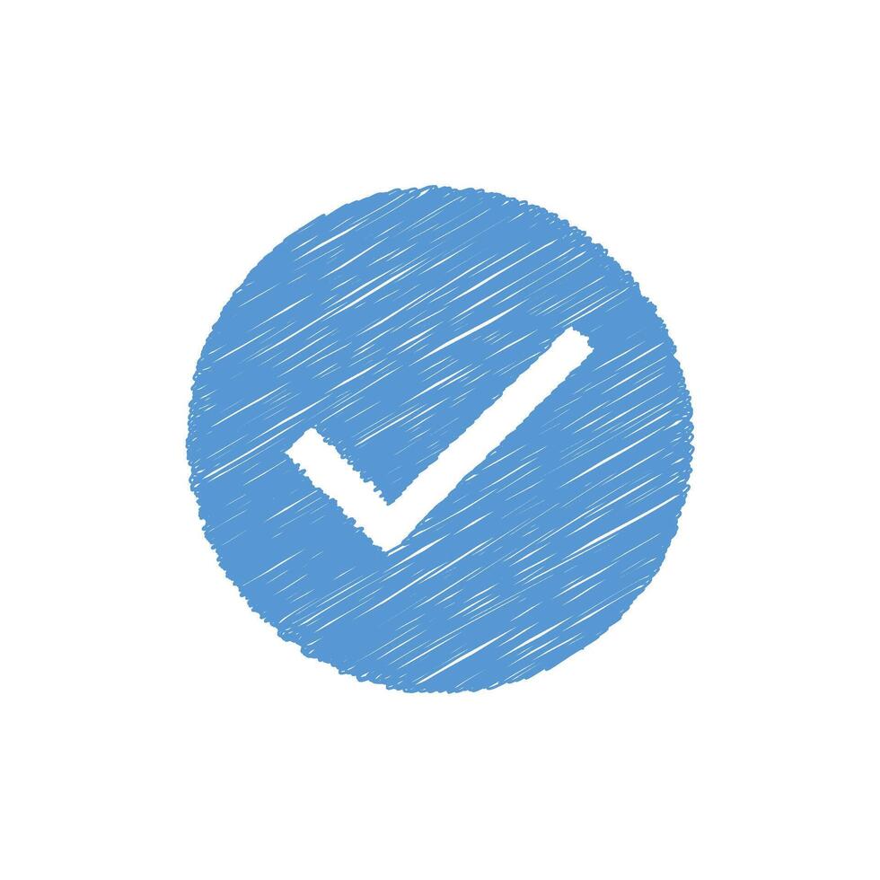 Verification check scribble hand drawn design. illustration vector