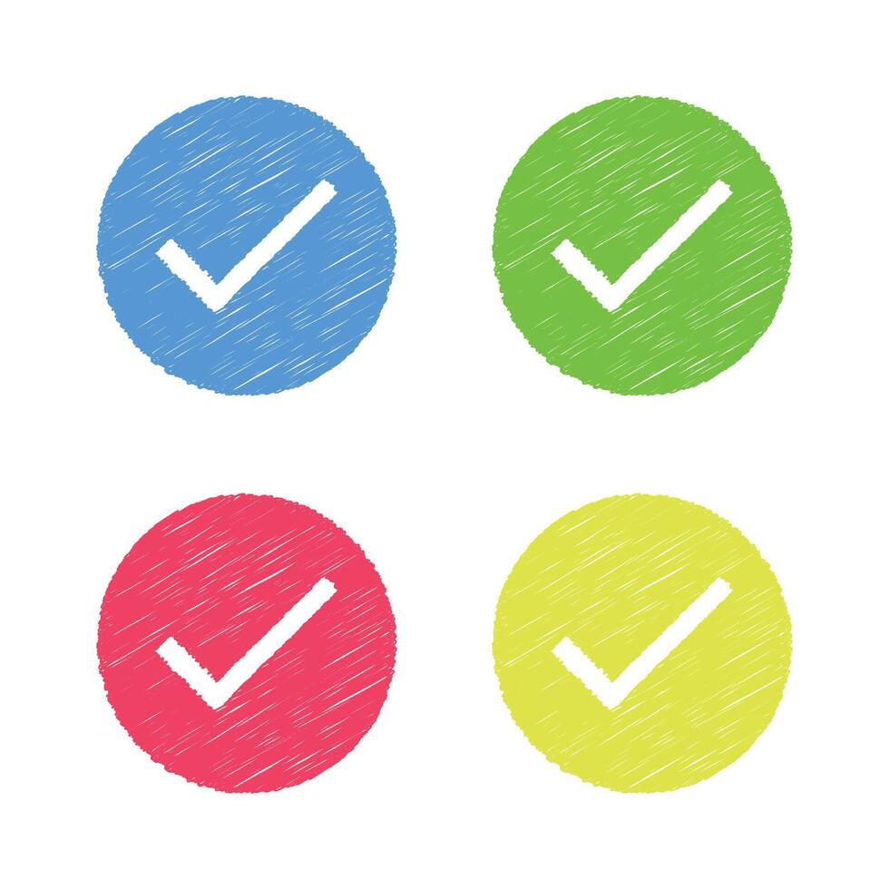 Verification scribble hand drawn set collection design. illustration vector