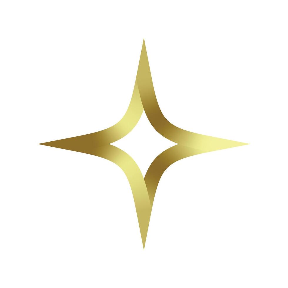 Star sparkle gold clip art element design. vector