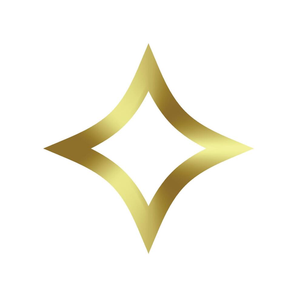 Star sparkle gold clip art element design. vector