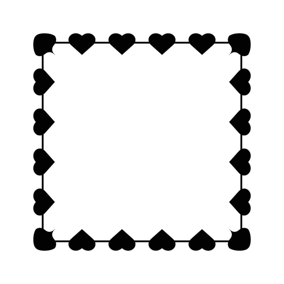 Decorative heart love frame border design. illustration vector