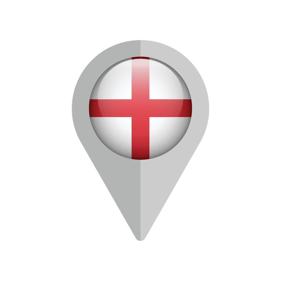Flag of England pin map navigation icon design. illustration vector