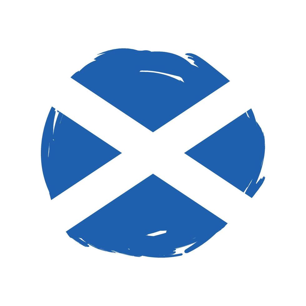 Flag of Scotland, Scottish flag with brush stroke shape. illustration design vector