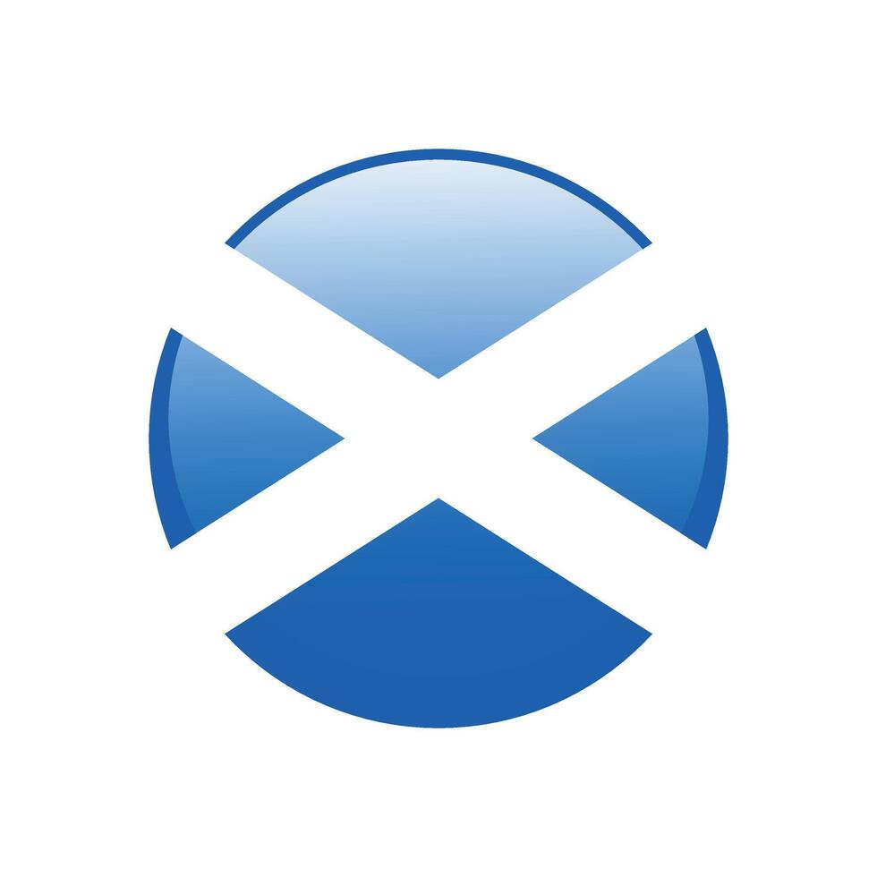 Scotland flag circle icon. Isolated on white background illustration vector