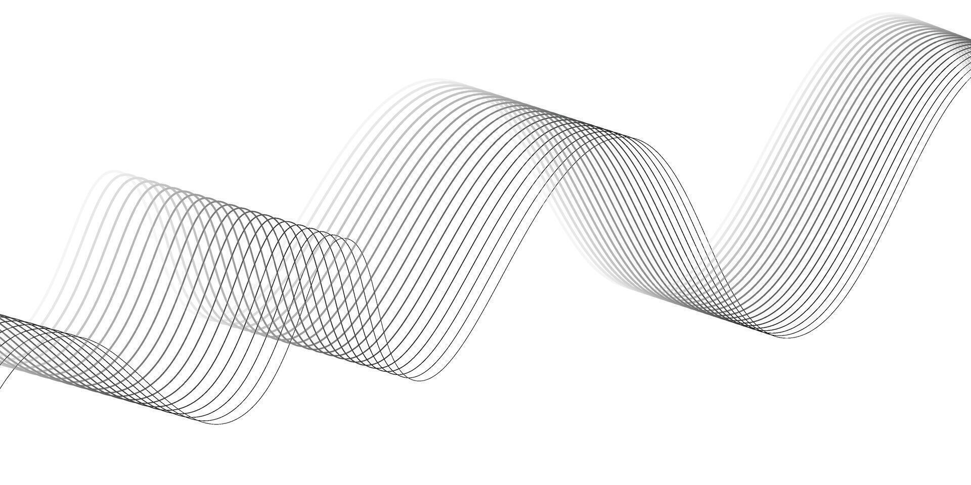 Abstract black gradient stripe line on white background, illustration. vector
