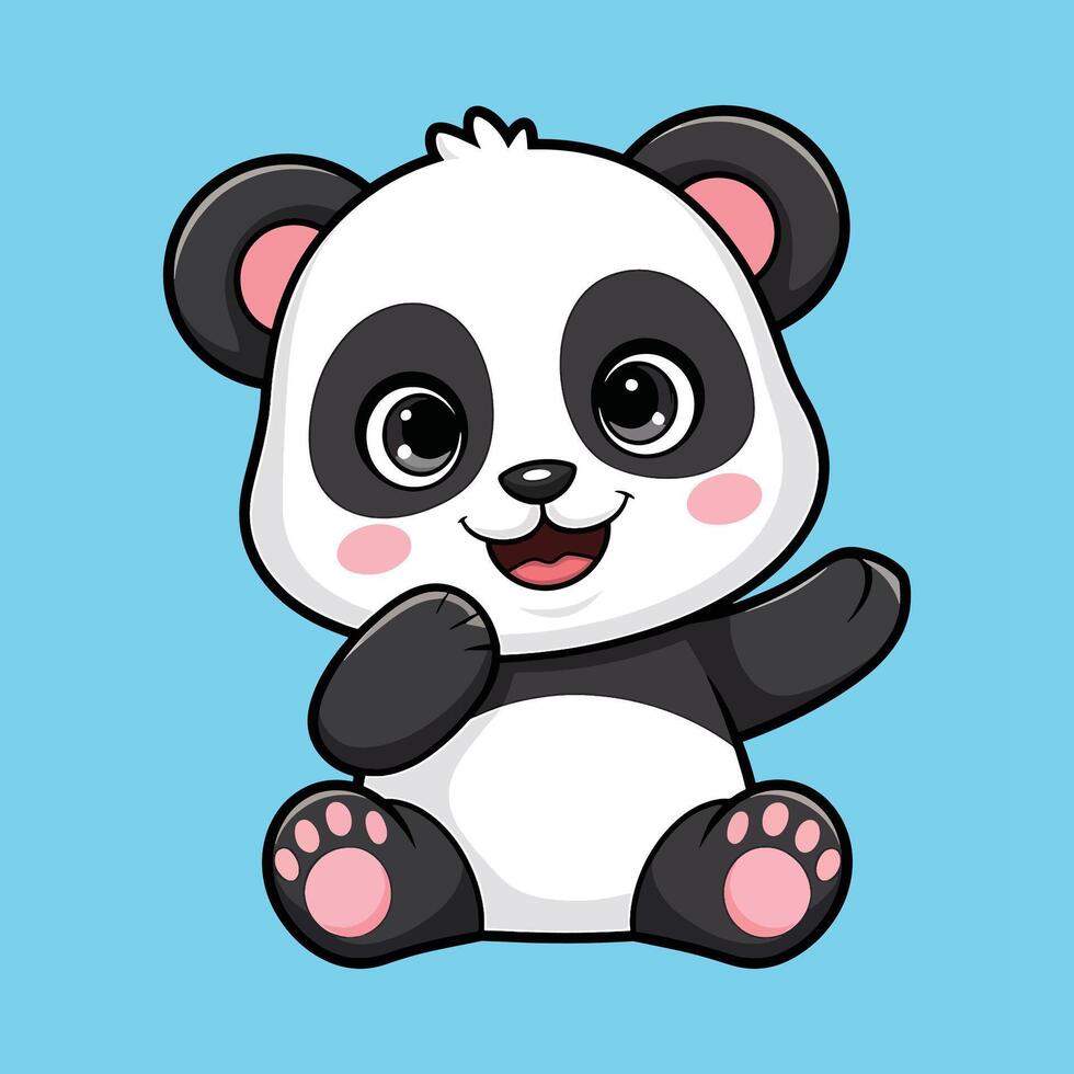 Cartoon Panda Sitting vector
