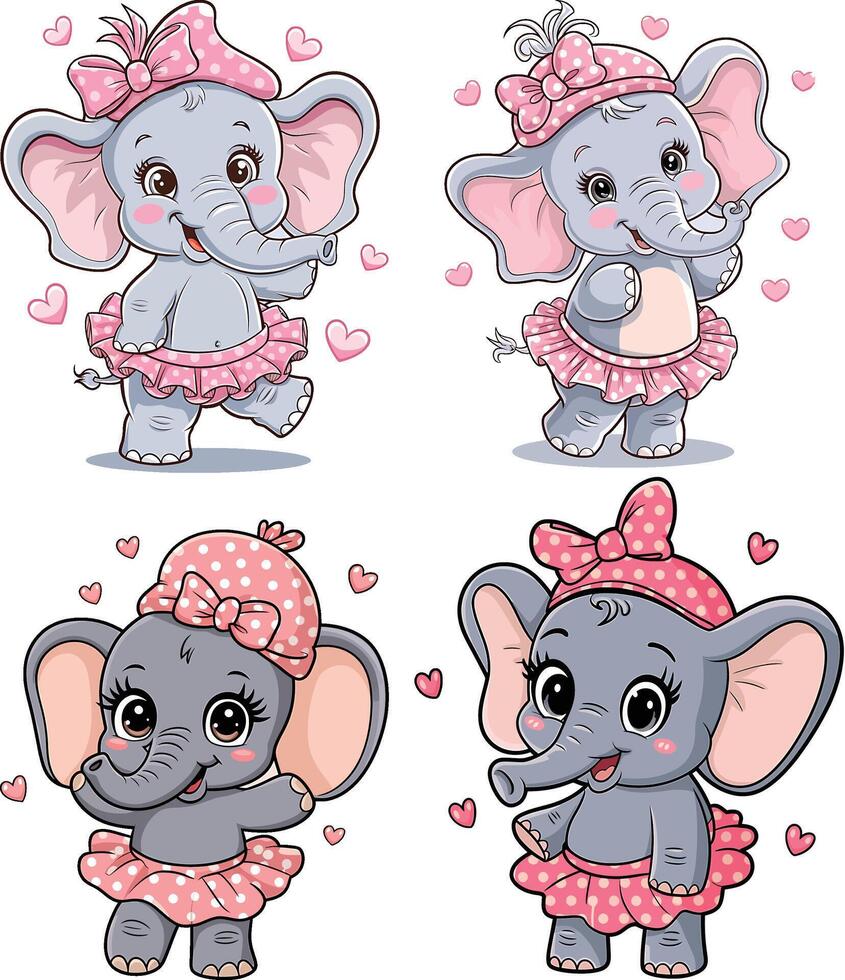 Cartoon Elephant with Flower Bouquet vector