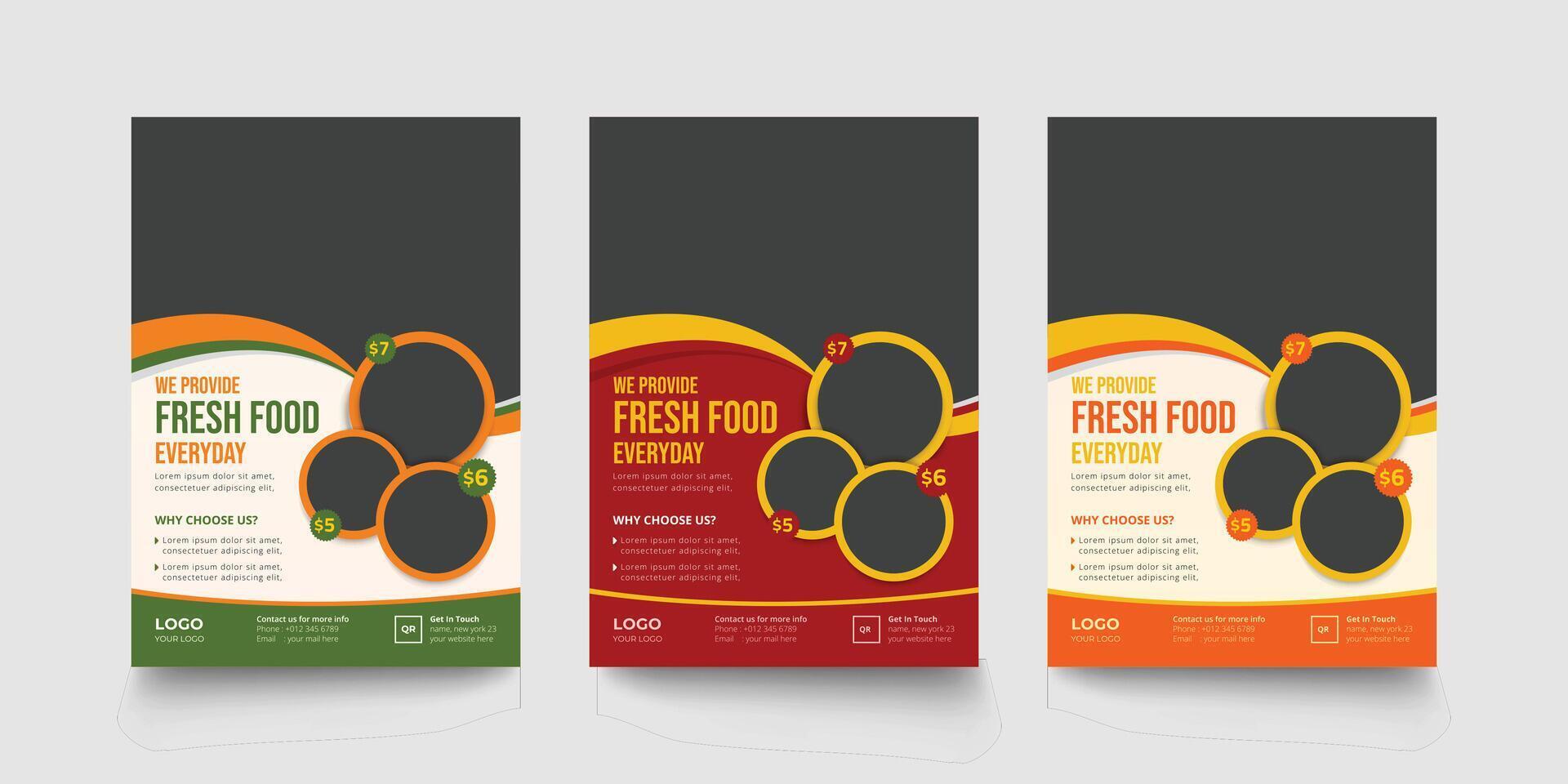 Food Flyer Design Template in A4 Size vector