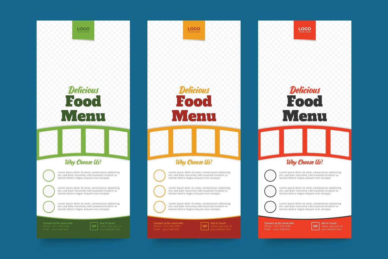 Food rollup template design vector