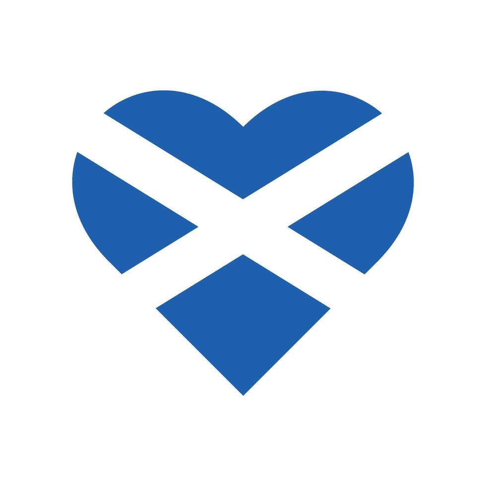 Scotland flag love icon. Isolated on white background illustration vector