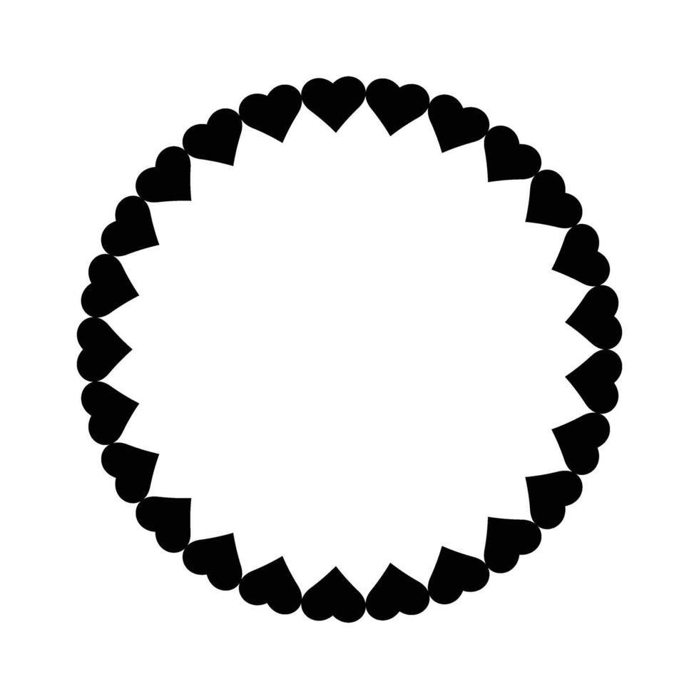 Love heart frame border design isolated background. illustration vector