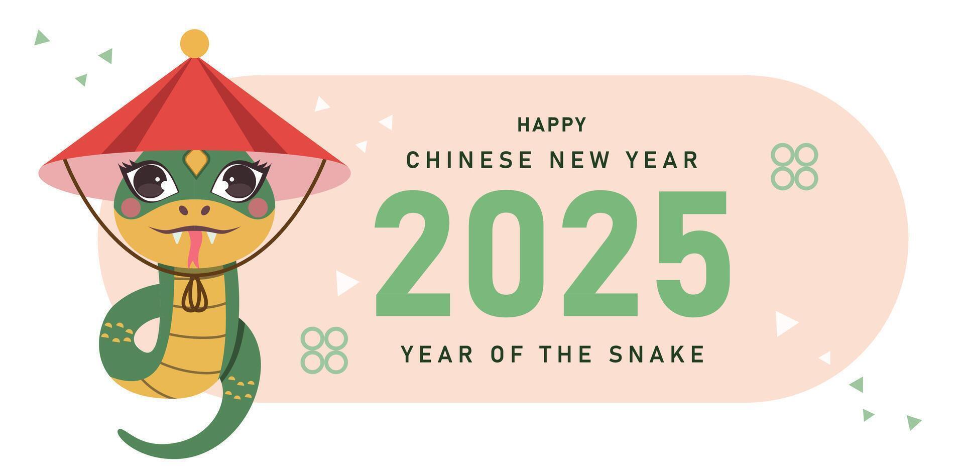 Chinese New Year 2025, 2025 Year of the Snake New Year, holiday banners, greetings, and festive designs. Cute snake design. vector