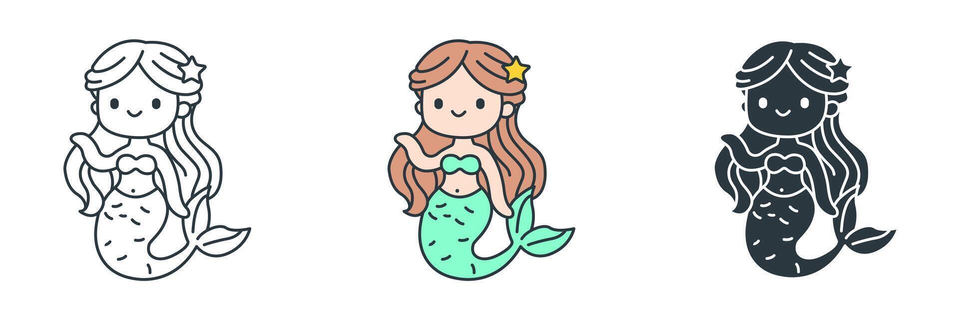 Mermaid icon symbol illustration isolated on white background vector