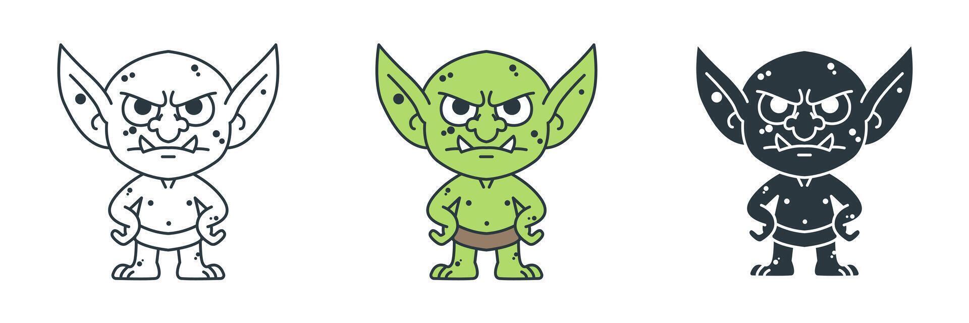 Goblin icon symbol illustration isolated on white background vector