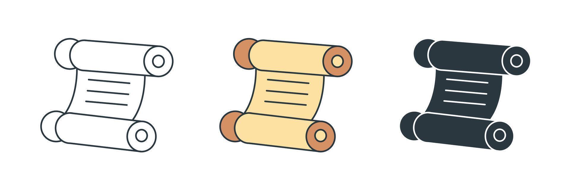 Torah scroll icon symbol illustration isolated on white background vector
