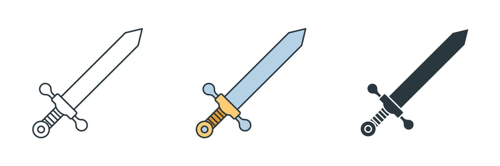 Sword icon symbol illustration isolated on white background vector