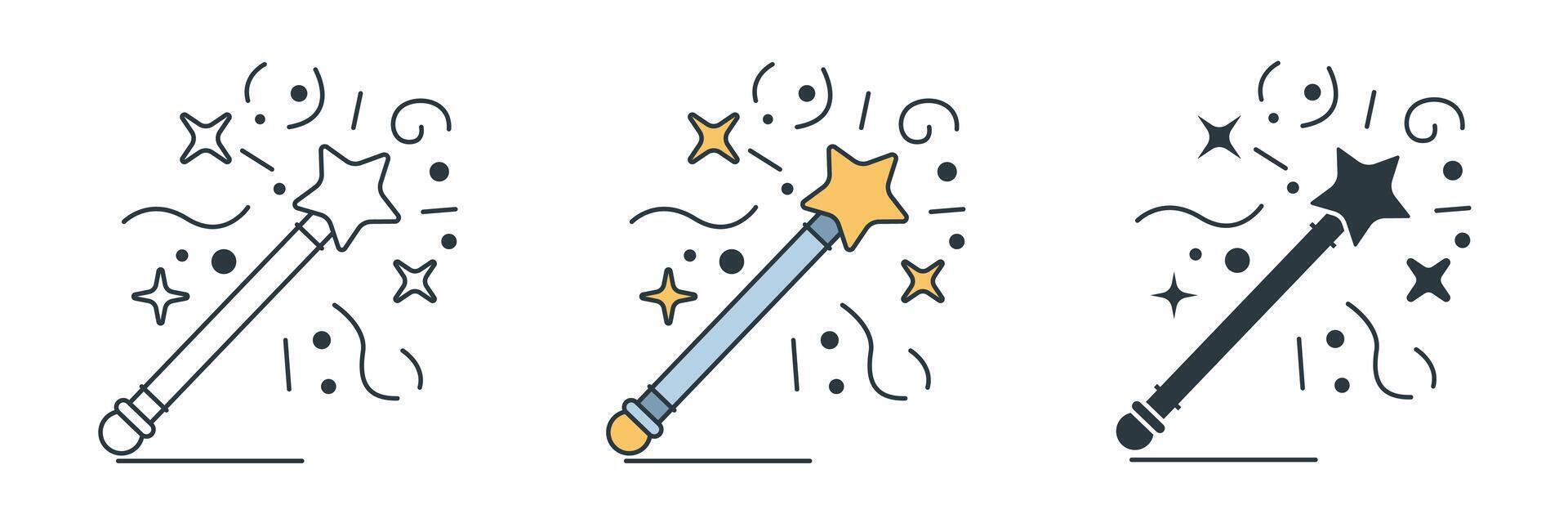 Magic Wand icon symbol illustration isolated on white background vector