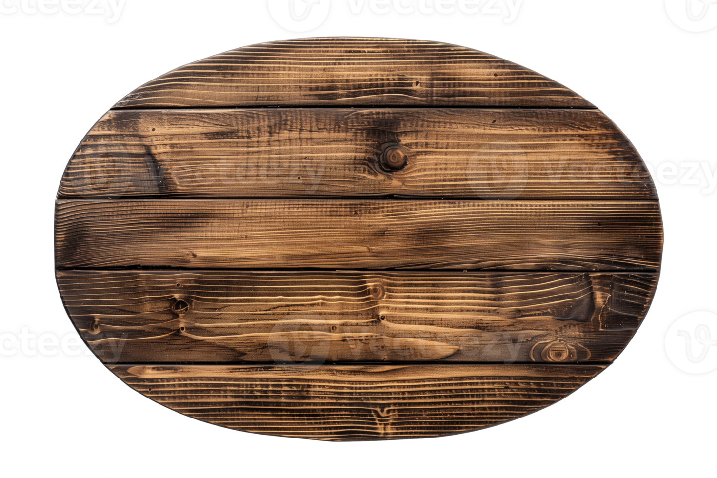 Simple Blank Oval Wooden Signboard, blank wood sign, board, or plaque isolated on a transparent background, cut out png
