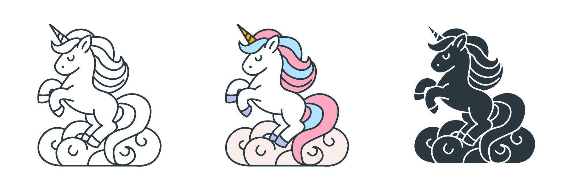 Unicorn icon symbol illustration isolated on white background vector