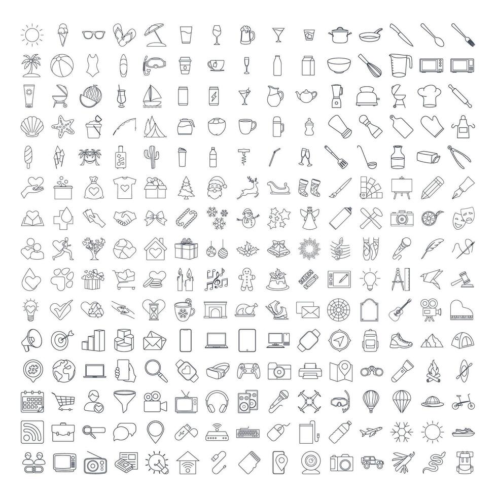 icon pack symbol template for graphic and web design collection logo illustration vector
