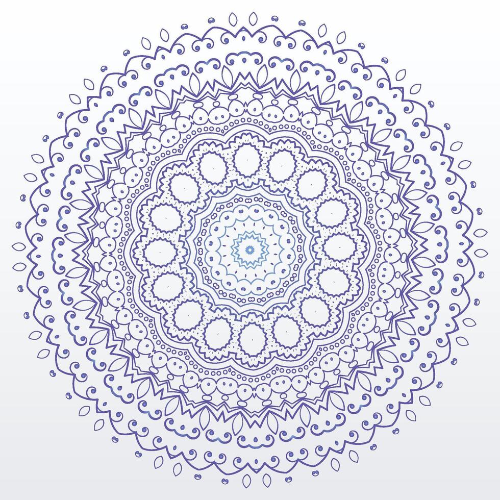 a circular pattern with purple flowers on a white background vector