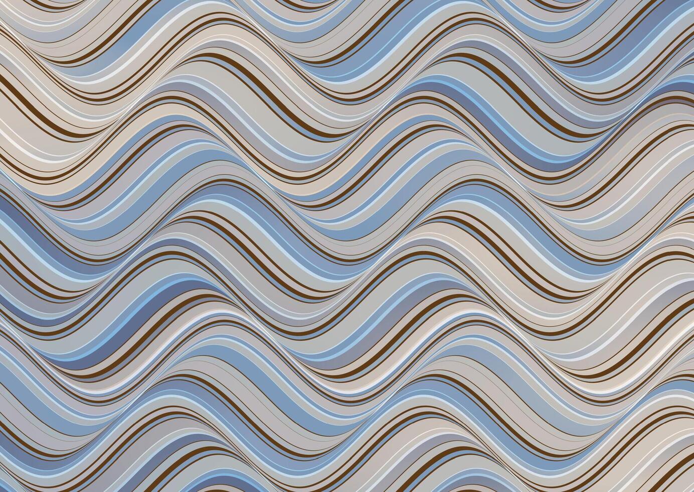 a blue and brown wavy pattern vector