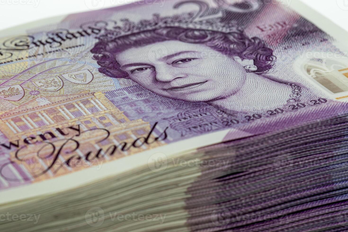 A stack of british pound notes photo