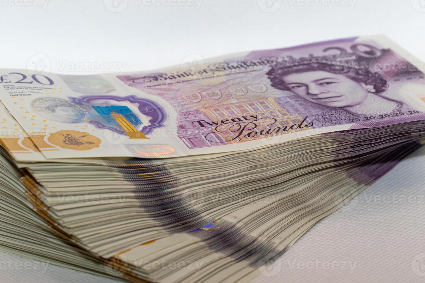 Stack of Twenty Pound British Banknotes photo