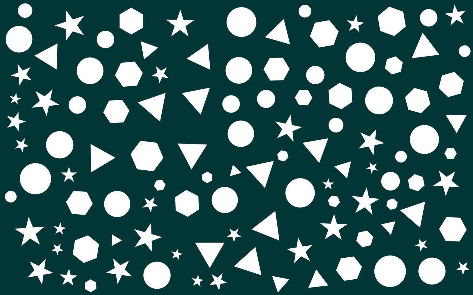 A green background with white stars and shapes vector