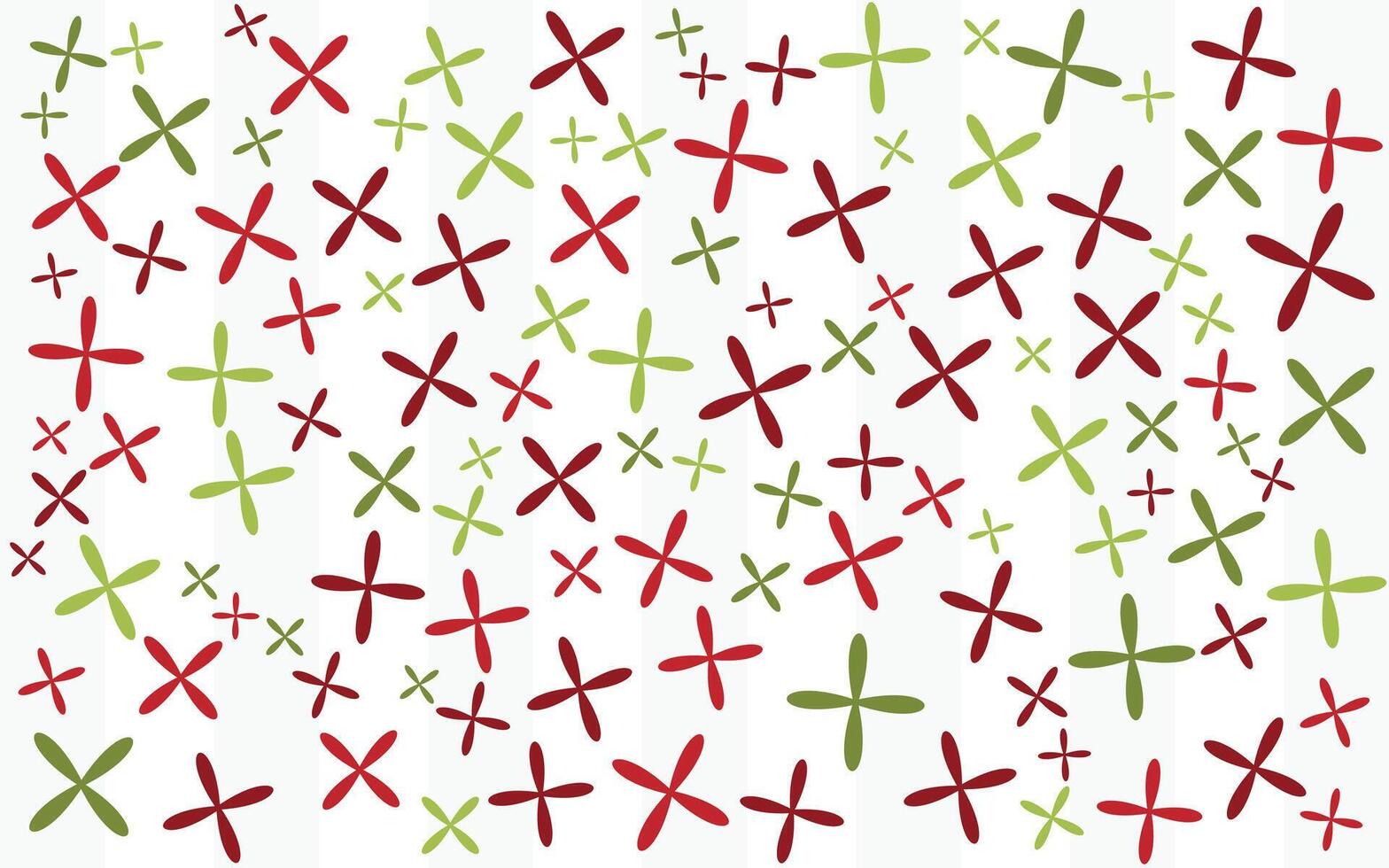 A christmas pattern with red and green crosses vector