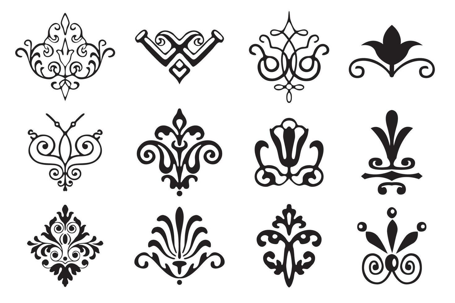 Set of decorative divider elements. Border calligraphy collection vector