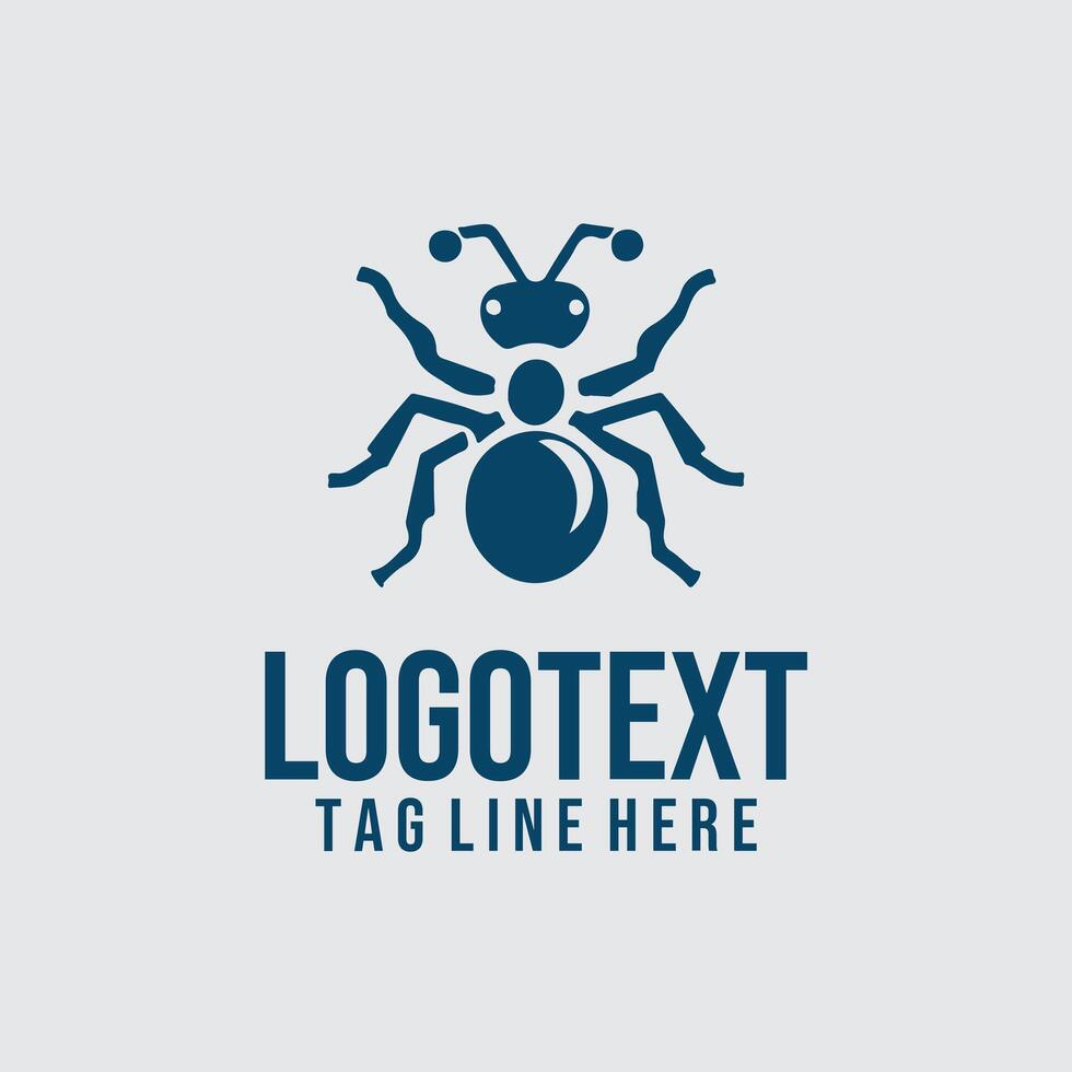 This Blue Ant Icon Represents Hard Work and Collaboration. vector