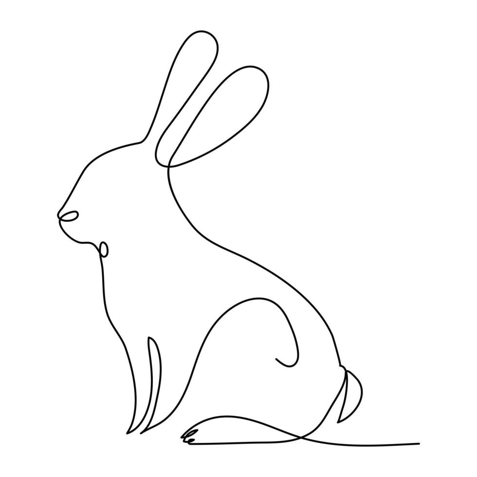 Bunny line art style icon. vector