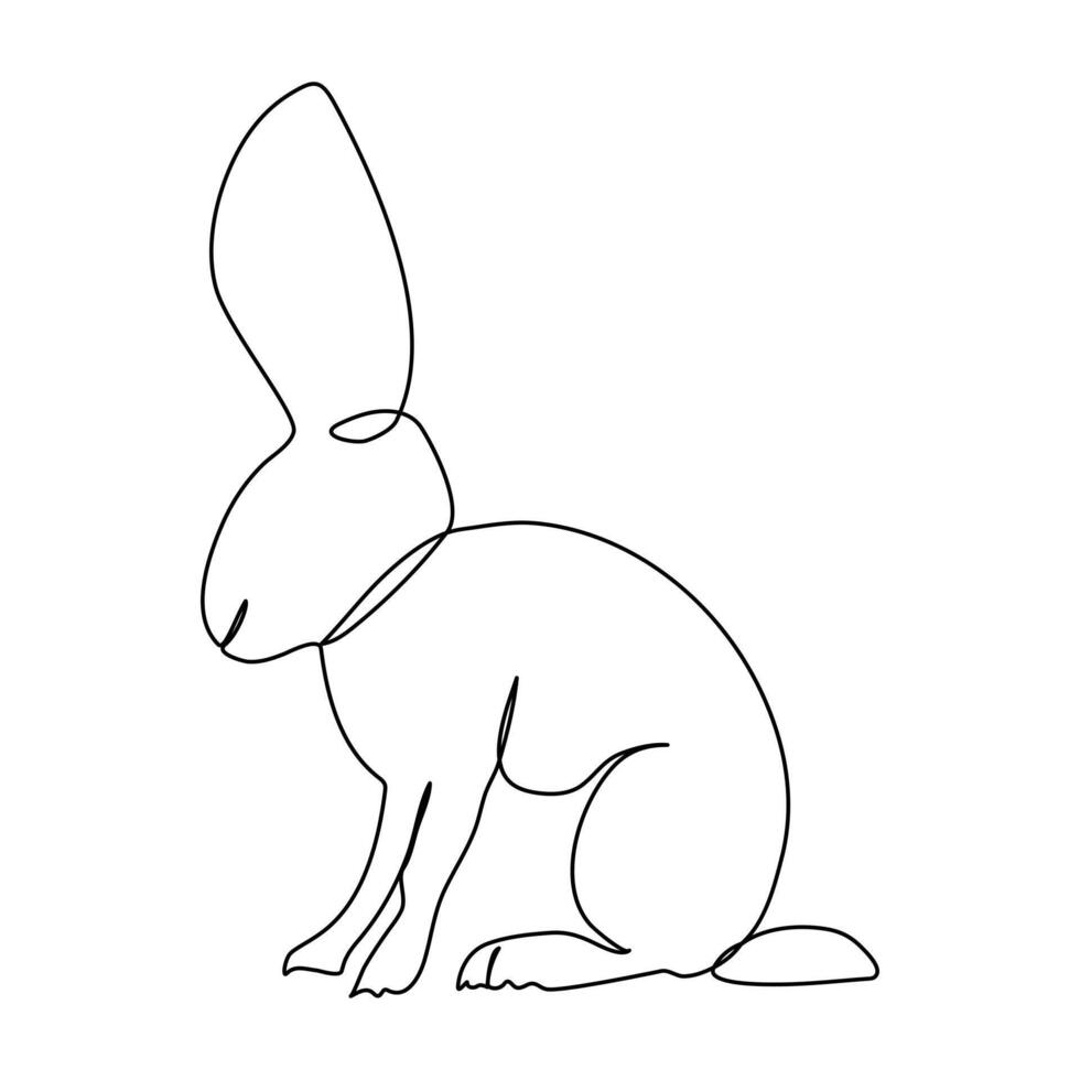 Rabbit line art vector