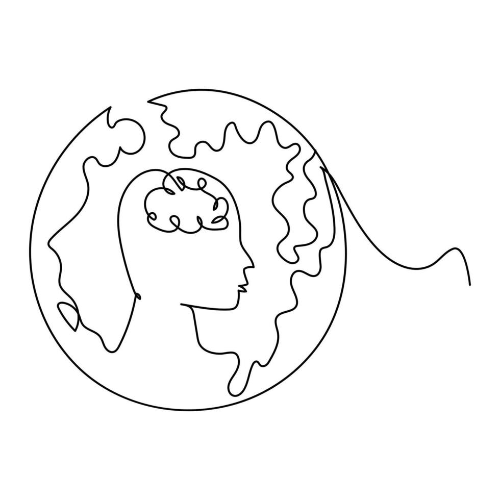 world stroke day flat single October 29 line art illustration vector