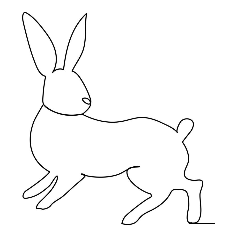 Rabbit line art easy vector