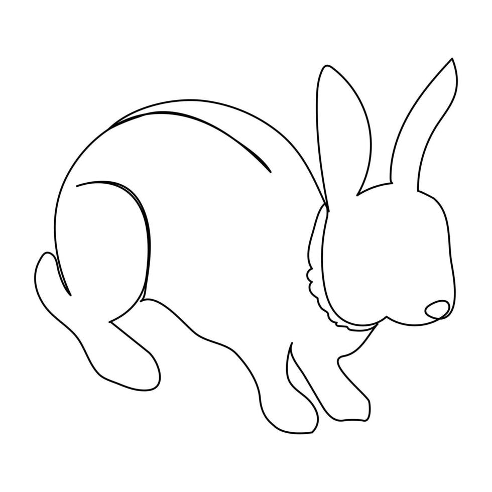 Cartoon Rabbit line drawing vector
