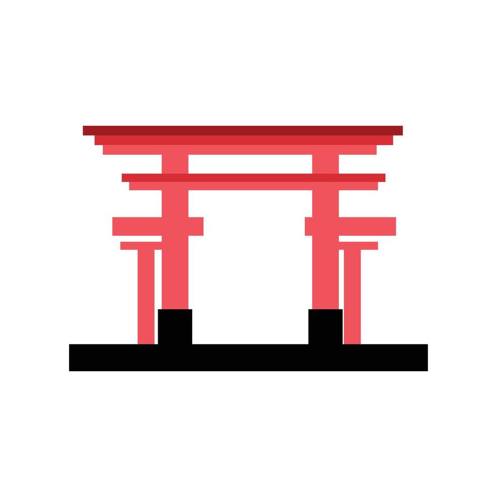 Torii gate icon. Flat illustration of torii gate icon for web design. A temple or shrine of Japanese traditional treasure. A hallmark of the nations long, treasured history vector
