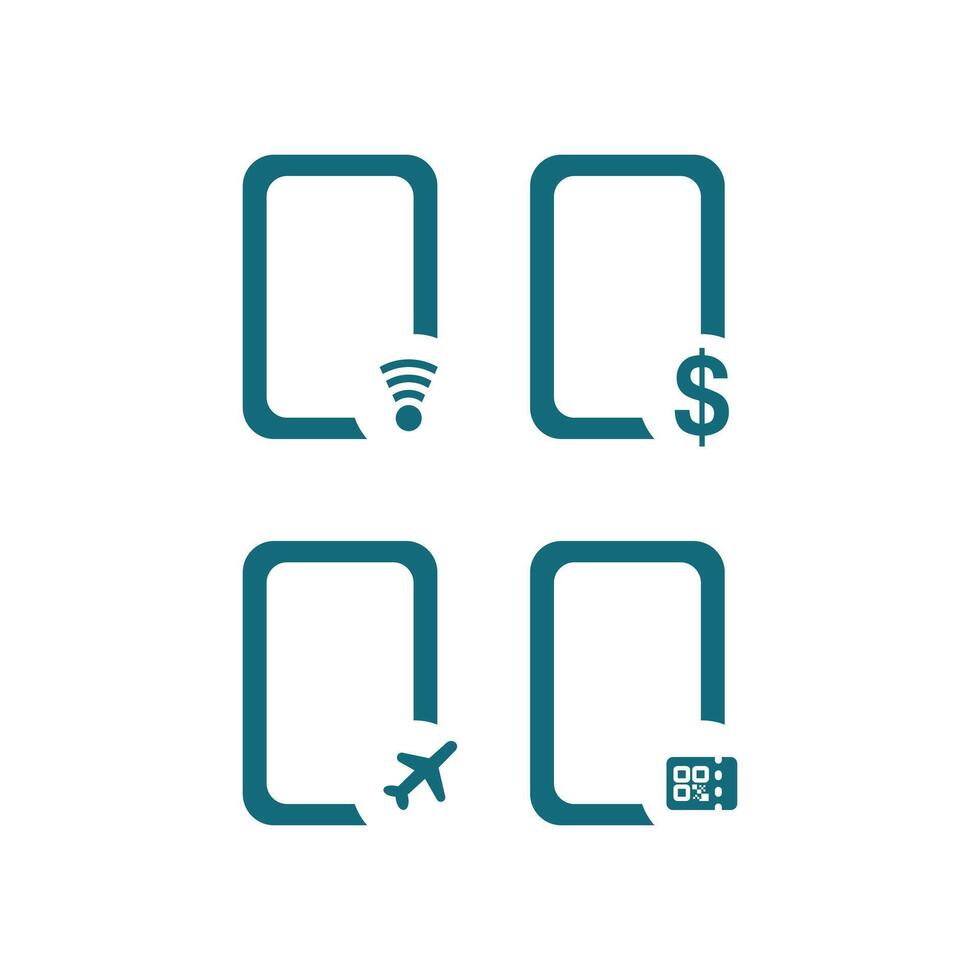 Set of icons for web and mobile applications. Flat design. Network signs. Unlimited and network symbols. Wifi symbols. Icon symbol for mobile phone application ui vector
