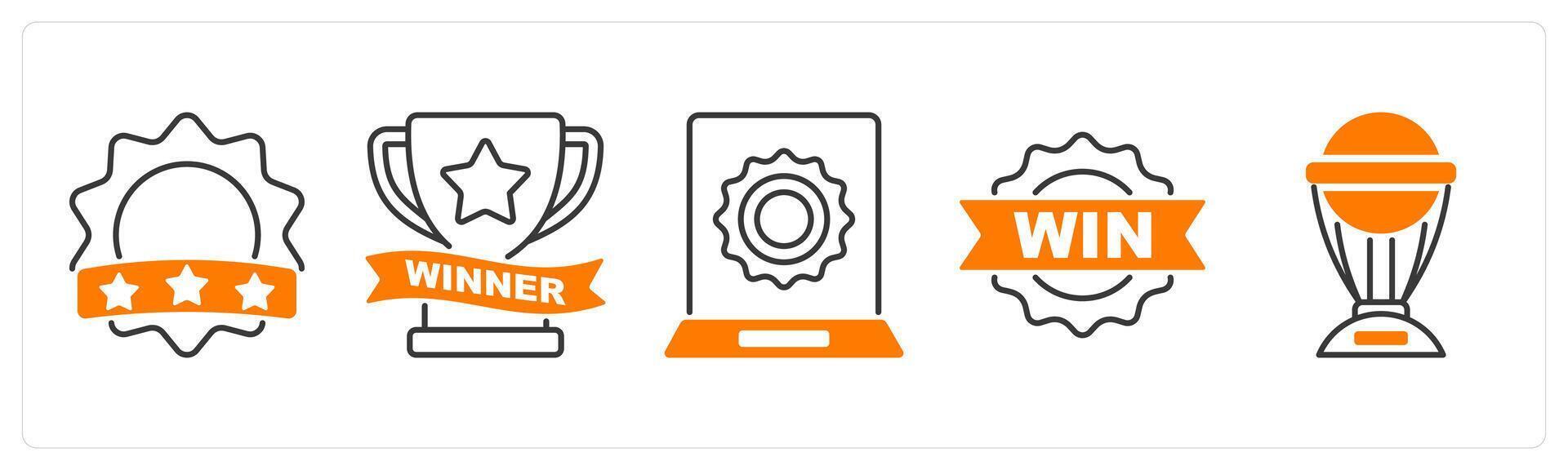 A set of 5 Award icons as badge, winner, award vector
