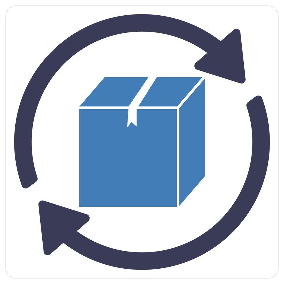 Parcel Refresh and refresh icon concept vector