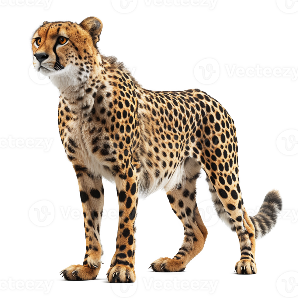 3D digital render of a cheetah isolated on transparent background png