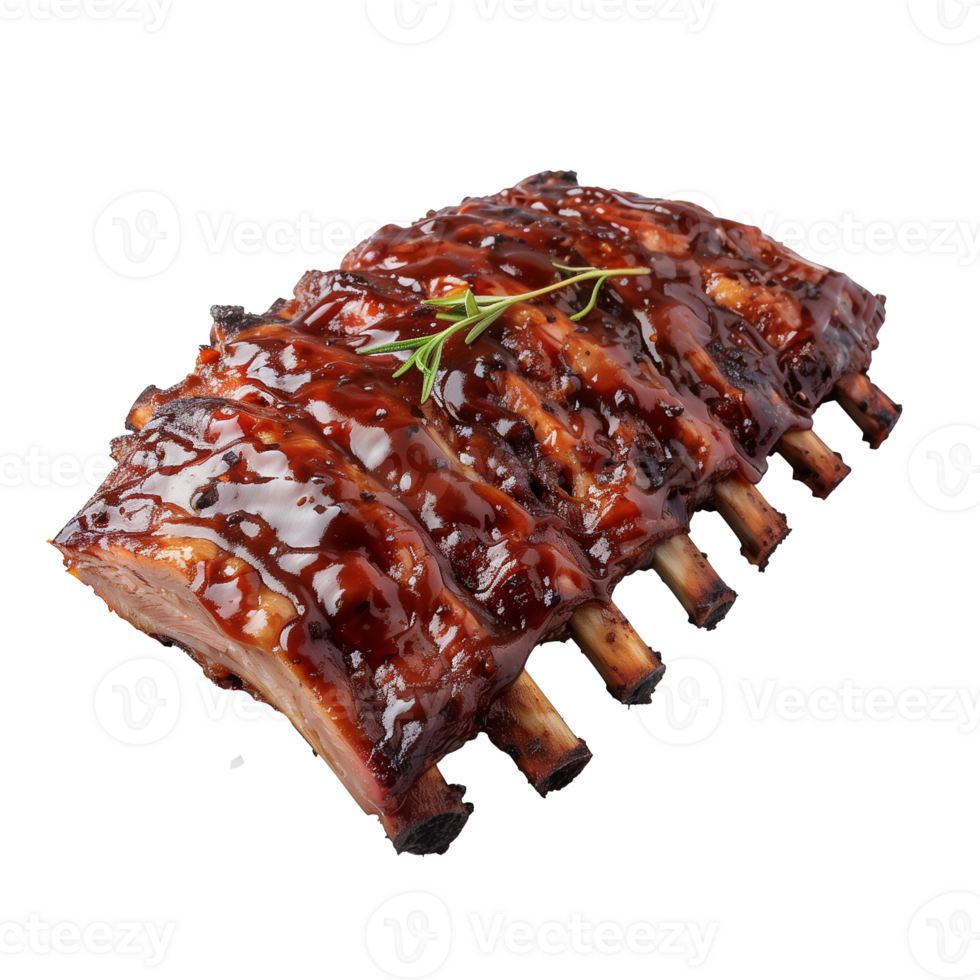 Barbecued pork ribs isolated on transparent background png