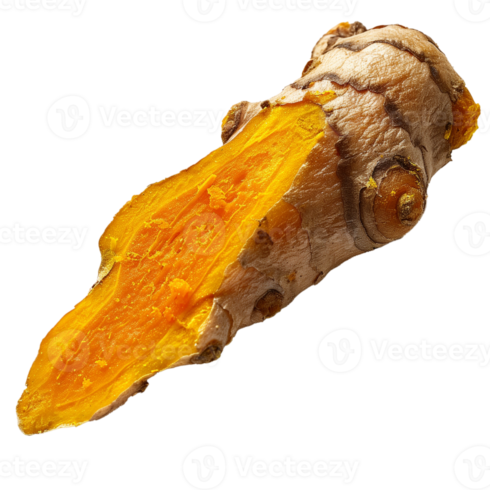 Fresh turmeric root isolated on transparent background png